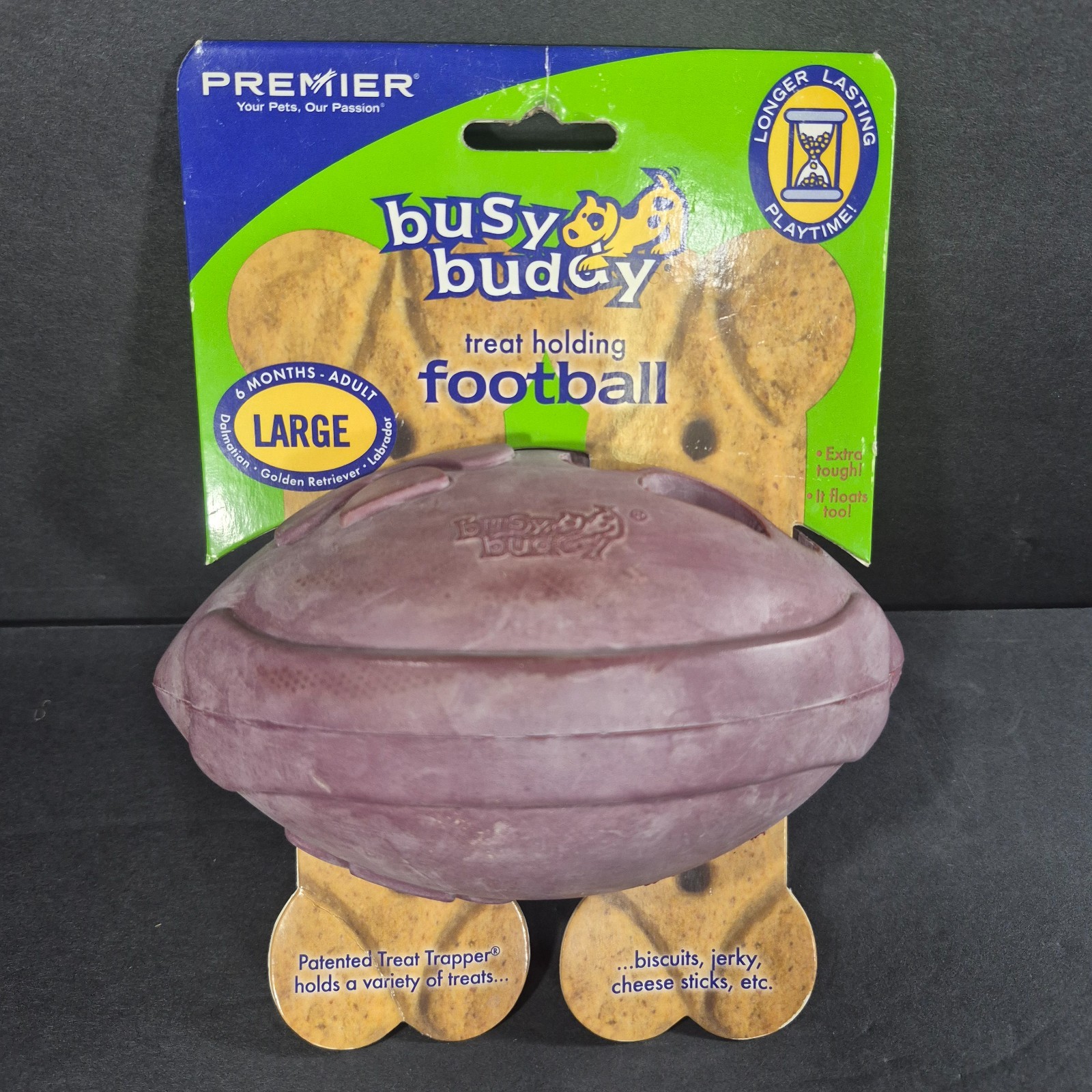 Busy Buddy Treat Holding Football Large Dog Toy Extra Tough 