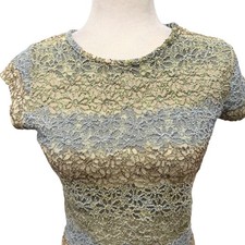 Womens M 90s Y2K Style Fitted Lace Top Coquette Romantic Whimsigoth Indie Sleaze