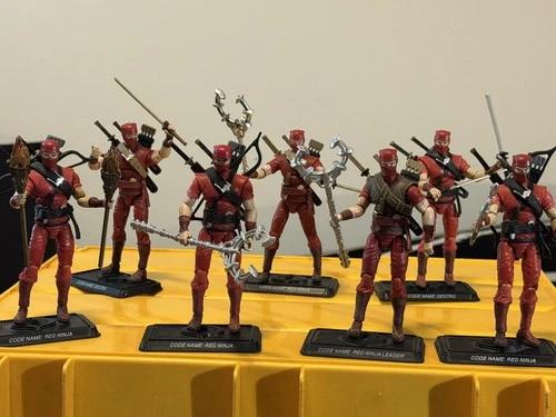 GI Joe 25th Anniversary Lot ROC POC 50th Red Ninja Cobra Loose Lot Of 7