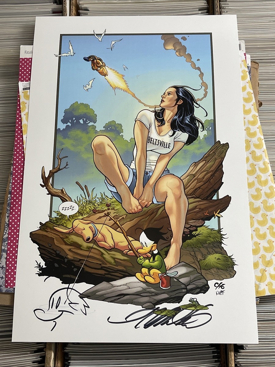 FRANK CHO LIBERTY MEADOWS TRUMAN REMARQUE SKETCH SIGNED 11x17 ART