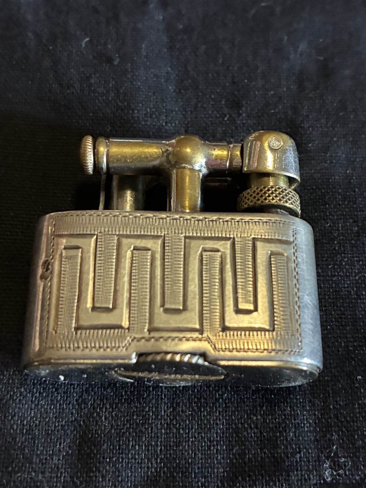 Accendino Vintage Art Déco in Argento Testato – Benzina Lift Arm d’Epoca