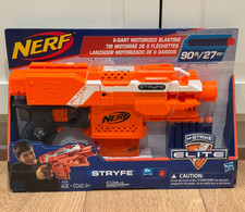 Nerf N-Strike Elite Stryfe Orange 6 Blue Dart Motorized Blaster Gun - NEW in BOX