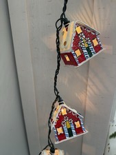 Vtg PUTZ String of 10 working Lighted Gingerbread Houses JC Penney Christmas