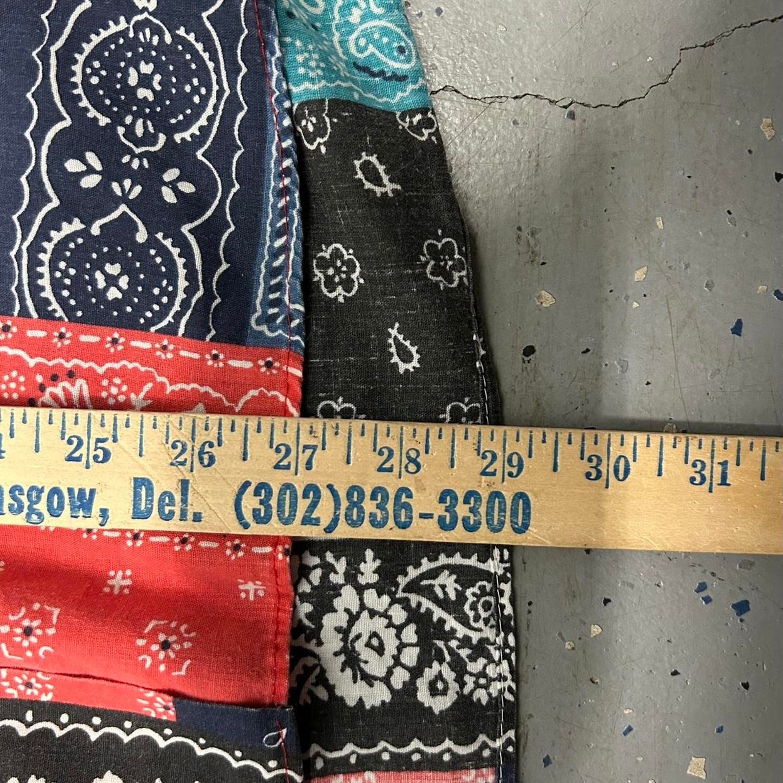 VTG Multicolored patchwork short sleeve button up… - image 5