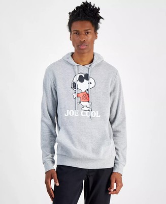 Hybrid Peanuts Joe Cool Regular-Fit Printed Fleece Pullover Hoodie Mens 2XL Grey