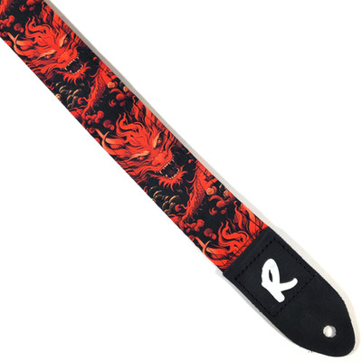 Red Dragon Ukulele Strap  -Dragon Handmade Ukulele Strap- Double Padded-