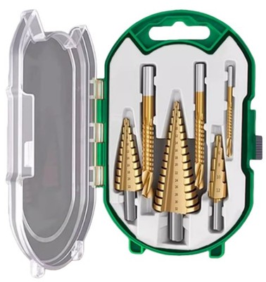 Serrated Tower Drill Bits with Cobalt Hole Openers and Metal Step Drill Set