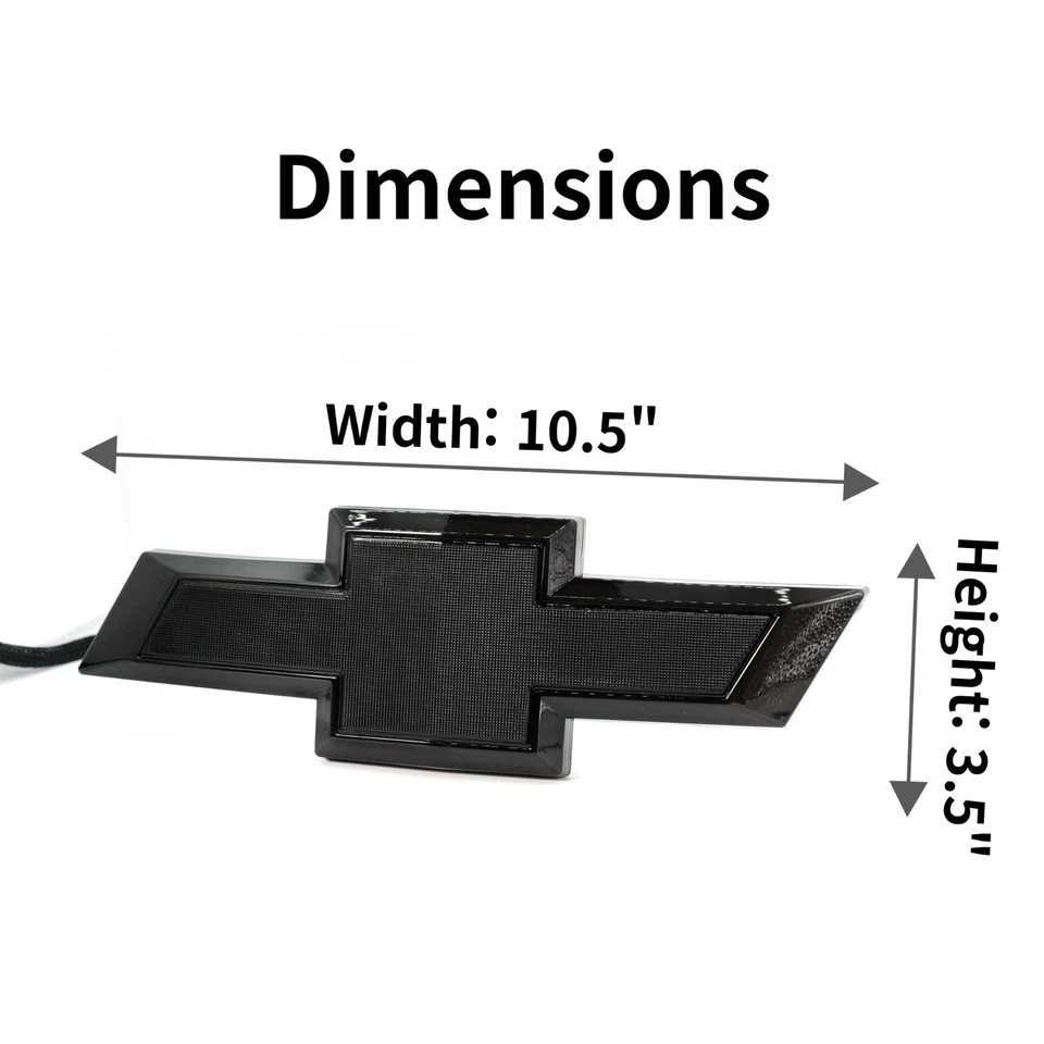 2016-2018 Chevy Silverado LED Lighted Front Grille Emblem Black Bowtie Badge - Image 4 of 4