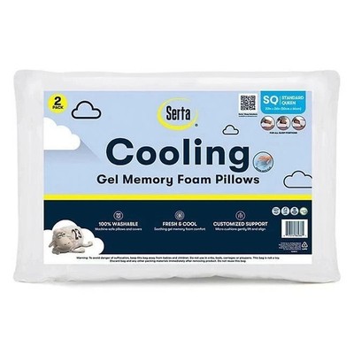 Serta 2-Pack Gel Memory Foam Cluster Bed Pillow(FREE SHIPPING)