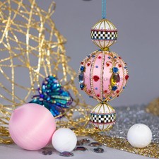 Arabesque Beaded Sequin Christmas Satin Ornament Push Pin Kit DIY for adults