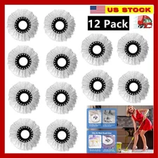 12 Pack Replacement Microfiber White Round Mop Head Refill 360 Spin Better Value