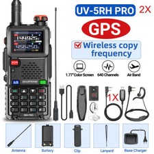 2PCS BAOFENG 5RH GPS 10W WALKIE TALKIE MULTI BAND RECHARGEABLE TWO WAY RADIO KIT