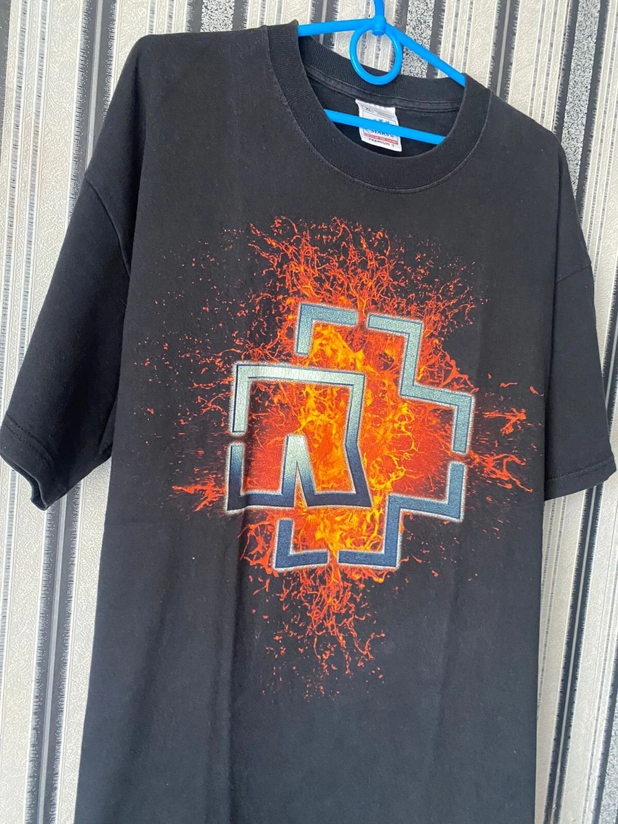 Vintage 2001 Rammstein Hier Kommt Die Sonne T-Shirt Double Sided Size XL