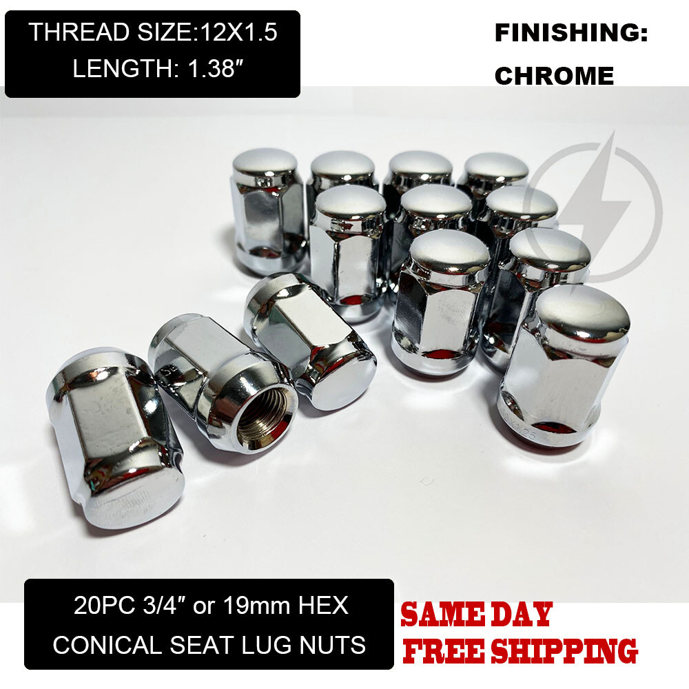 20er-Set Ford Conical Seat Radmuttern – 12x1,5, Bulge Acorn Form, Schwarz, Für Ford-Modelle