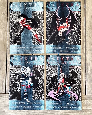 Elektra Root Of Evil Mini Seties #1-4 COMPLETE 1995 EMBOSSED COVER