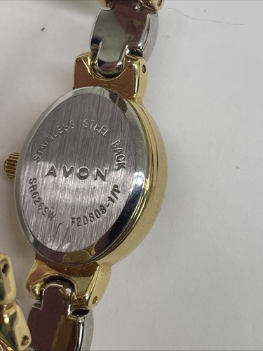 Avon Gold Rose Silver Tone Quartz Analog Ladies Watch # F20808 New Battery - Picture 6 of 7