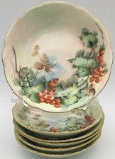 Tressemanes & Vogt (6) Unique Hand Painted Fruit bowls 