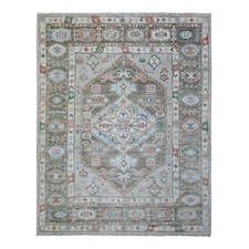 8'2" x 10'3" Gray Soft Wool Hand Knotted Anatolian Village Inspired Rug R72820