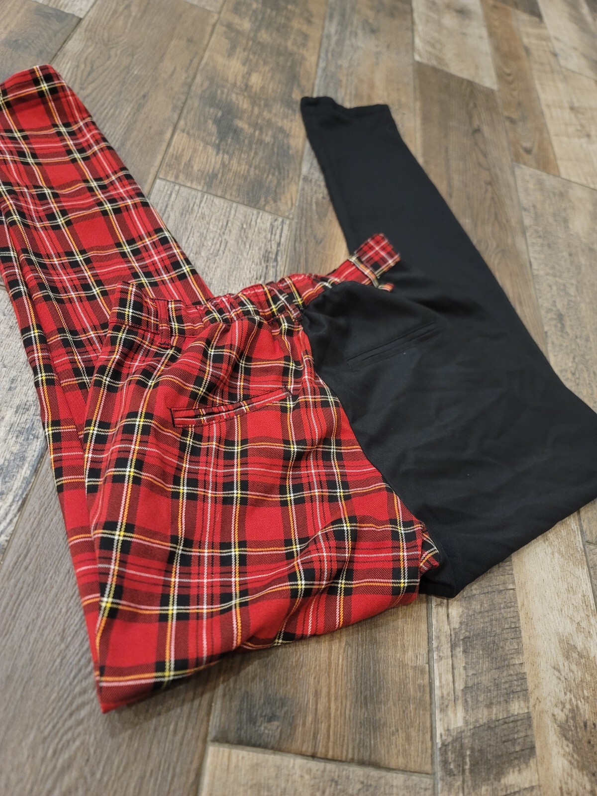 Split Pattern Plaid Pants Hot Topic - image 4