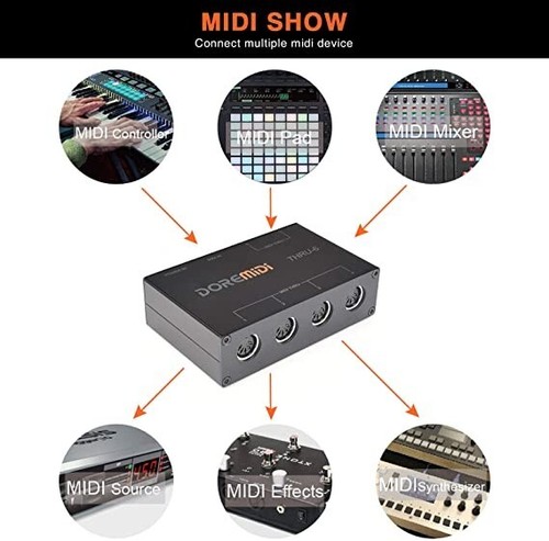 USB MIDI Interface 1-in 6-out MIDI Splitter Box - Picture 2 of 7