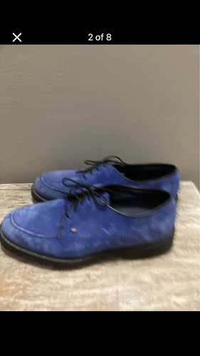 Men’s Vintage Lace HUSH PUPPIES BLUE SUEDE SHOES SZ 8.5 EUC - Picture 2 of 7