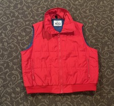 Men’s Vintage WoolRich Full Zip Puffer Vest Size Extra Large Red Made in USA XL