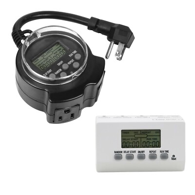 CP Grounded Outlet EZ Digital Timer & 2 Grounded Outlet Outdoor Timer, CPCO95003