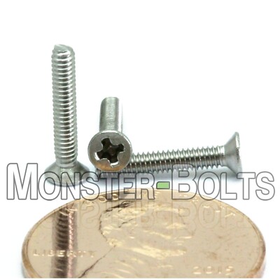 Bulk Qty 2,000 - M2 x 12mm DIN 965 Metric Phillips Flat Machine Screw Stainless