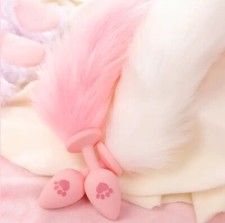Faux Cat Paw Fox Tail Plug Anal Butt Stopper Silicon Adult Cosplay Funny Gay Toy