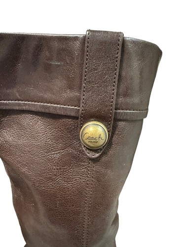Vintage Coach Fayth braune hohe Damenstiefel aus Leder mit Absatz 8 Reiten Western - Bild 3 von 10