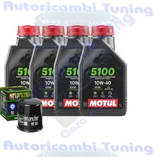 Kit Tagliando Olio Motul 5100 10W40 + Filtro Per Honda CB400 Super Four NC31�