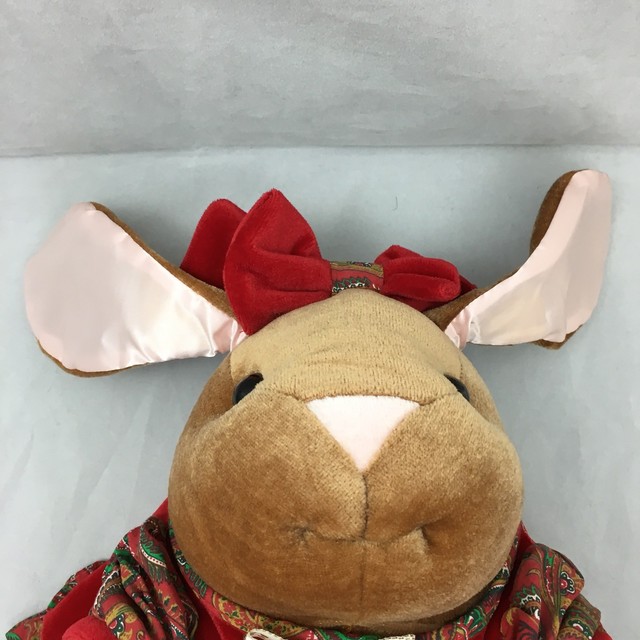 Velveteen Bunny Rabbit Brown Red Dress Bow Margery Williams 1985 Plush 