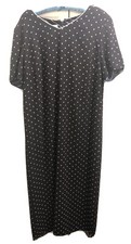 TALBOTS WOMEN PLUS POLKA DOT LINED NAVY DRESS SIZE 14 W USA