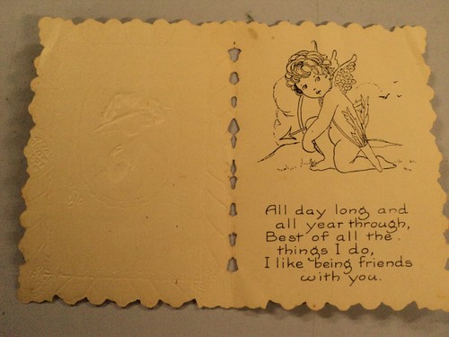 5 Vintage Papier Valentinstag Karten - Bild 11 von 12
