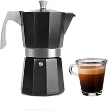 IBILI Evva Black Express Moka Pot, 6 Cups, 300 ml, Cast Aluminium