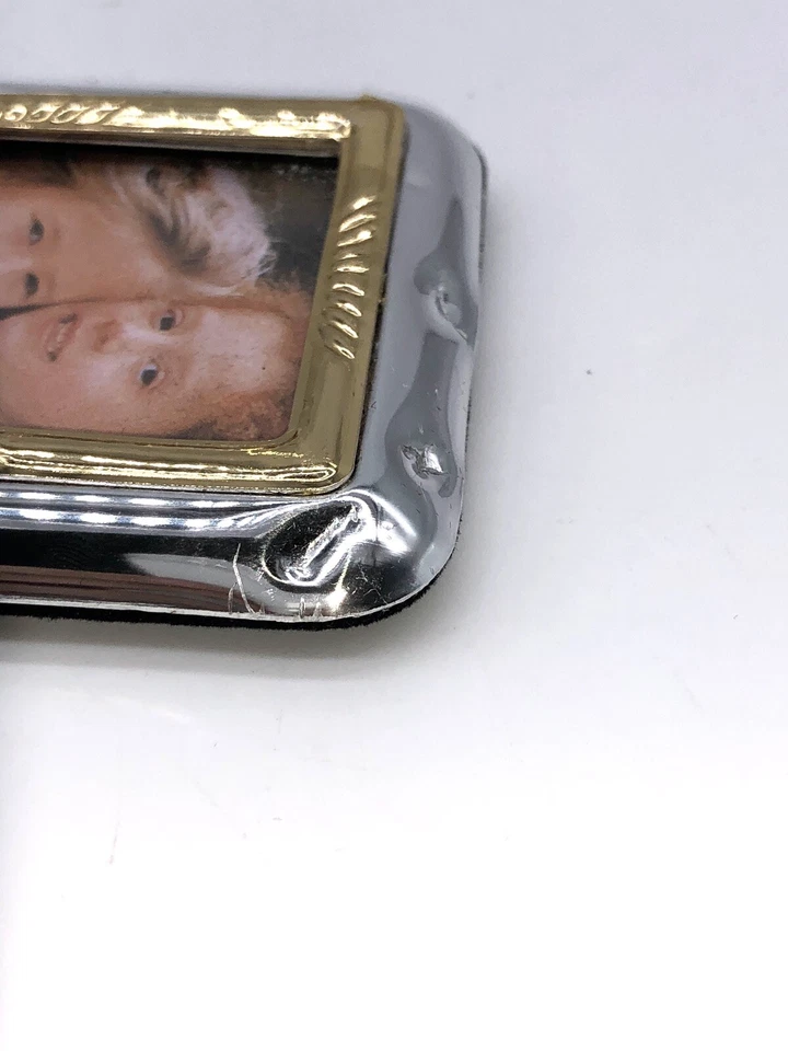 Vintage 2”X 3” Silver And Gold Picture Photo Frame Small Trinket Paper Weight - Image 4 of 4