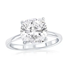 Sterling Silver, 9mm Square Solitaire CZ Ring