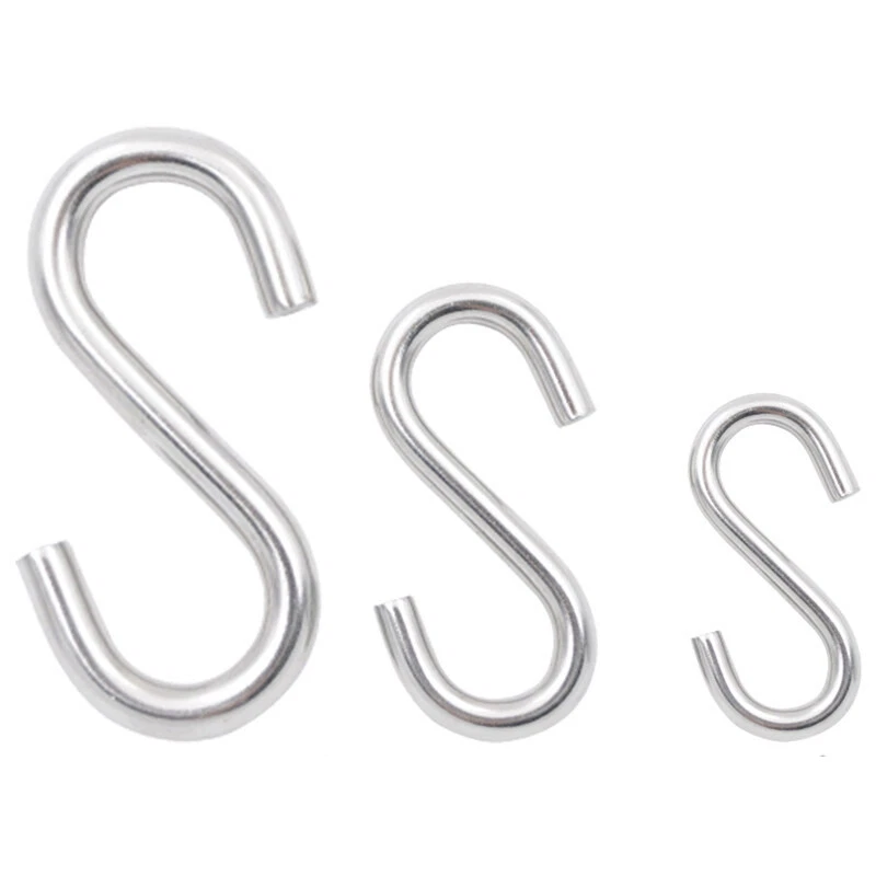 1-50pcs Stainless Steel S Hook Hanging Clothes Hats And Kitchenware m2-m8 - Image 4 of 4