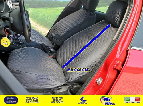 Coprisedili Lancia Phedra anteriori per auto universali in cotone tessuto set da - Foto 2 di 4