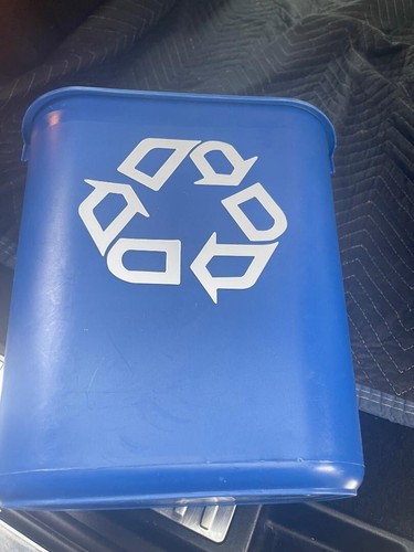 Rubbermaid Fg295573blue 3-1/4 Gal Rectangular Plastic Recycling can bin 11x12Hx8