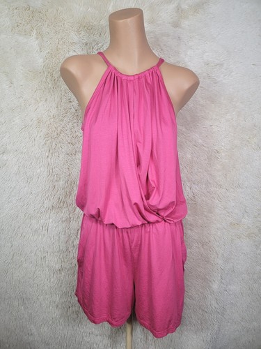 NWT Trina Turk Women's Size Small Nob Hill Hot Pink Short Romper Pockets K - 第 1/9 張圖片