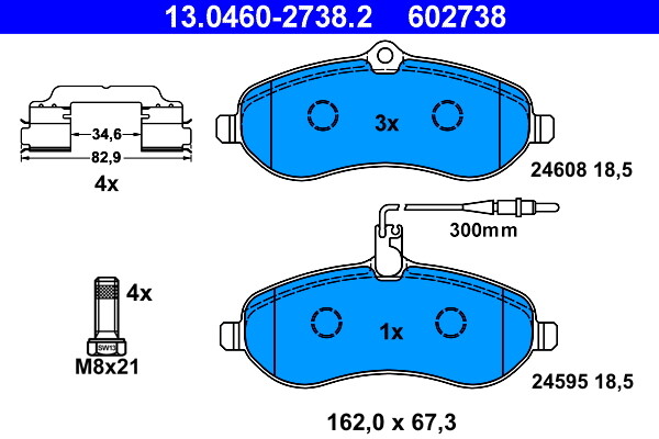 2x ✅Fits ATE 13.0460-2738.2 Brake Pad Set, disc brake 13.0460-2738.2 ⭐UK Seller⭐ - Image 5