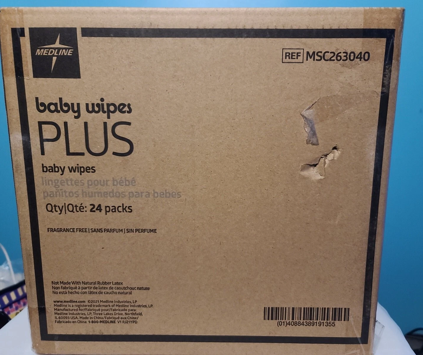 Medline Baby Wipes 24 Packs Fragrance Free (Ref - MSC263040)