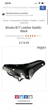 Brooks Leather B211 saddle black new UK