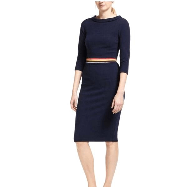 Boden Daisy Ottoman Dress In Navy Blue Sz 4P