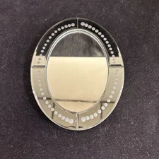 IKEA Berlevag Vanity or Tabletop Oval Mirror Black Dot Design 8"×6"