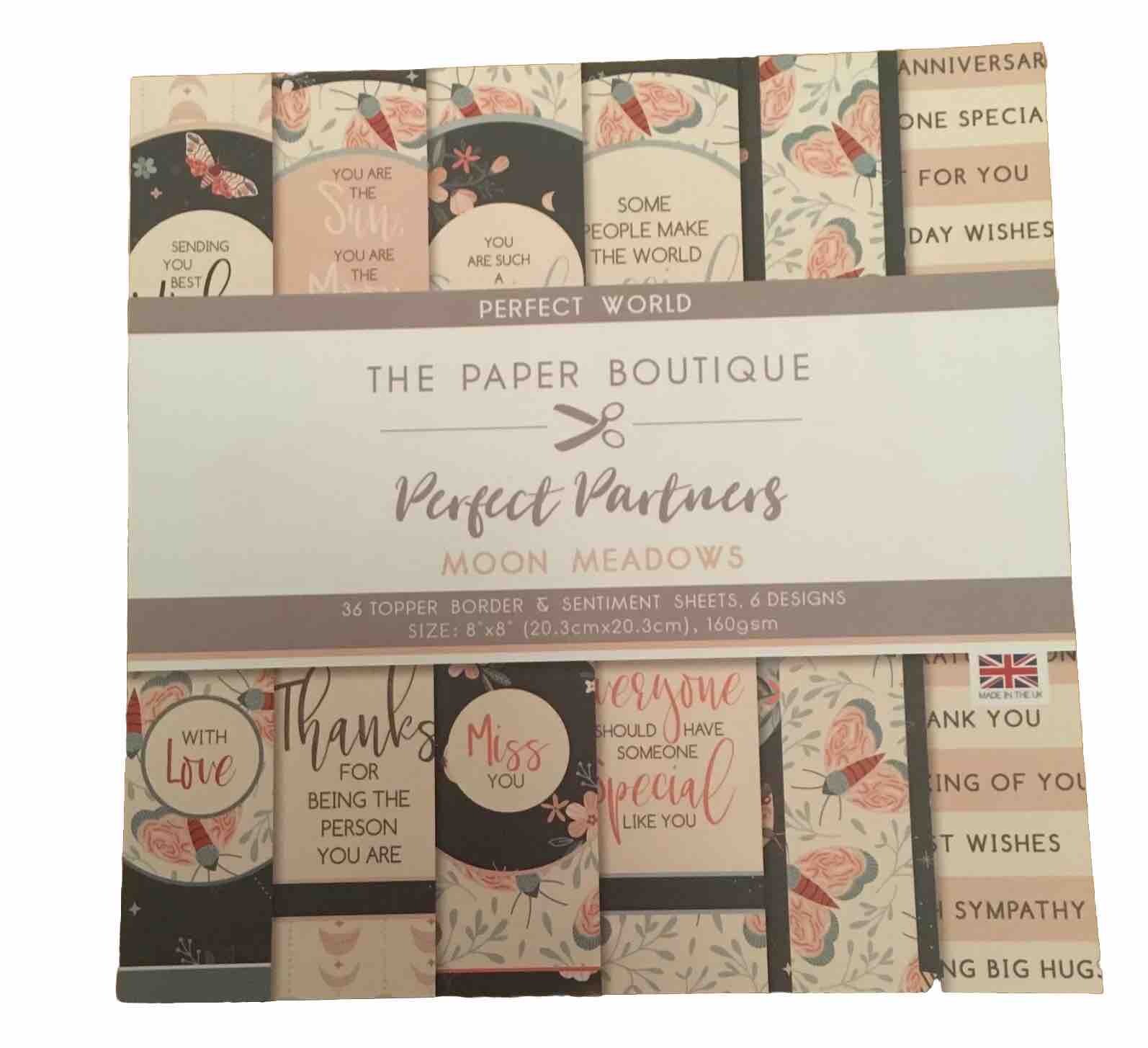 paper boutique perfect partners moon meadow 8x8 36 Sheet topper border sentiment