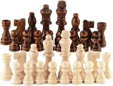 Standard Staunton Wooden Chess 32 Chessmen Complete Set (3 Inch King)