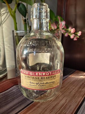 Rare Glenrothes Vintage Reserve Empty Whiskey Bottle - Heavy Glass Collectible