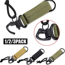 Tactical EDC Car Keychain Hook Molle Webbing Backpack Clip Carabiner Belt Buckle